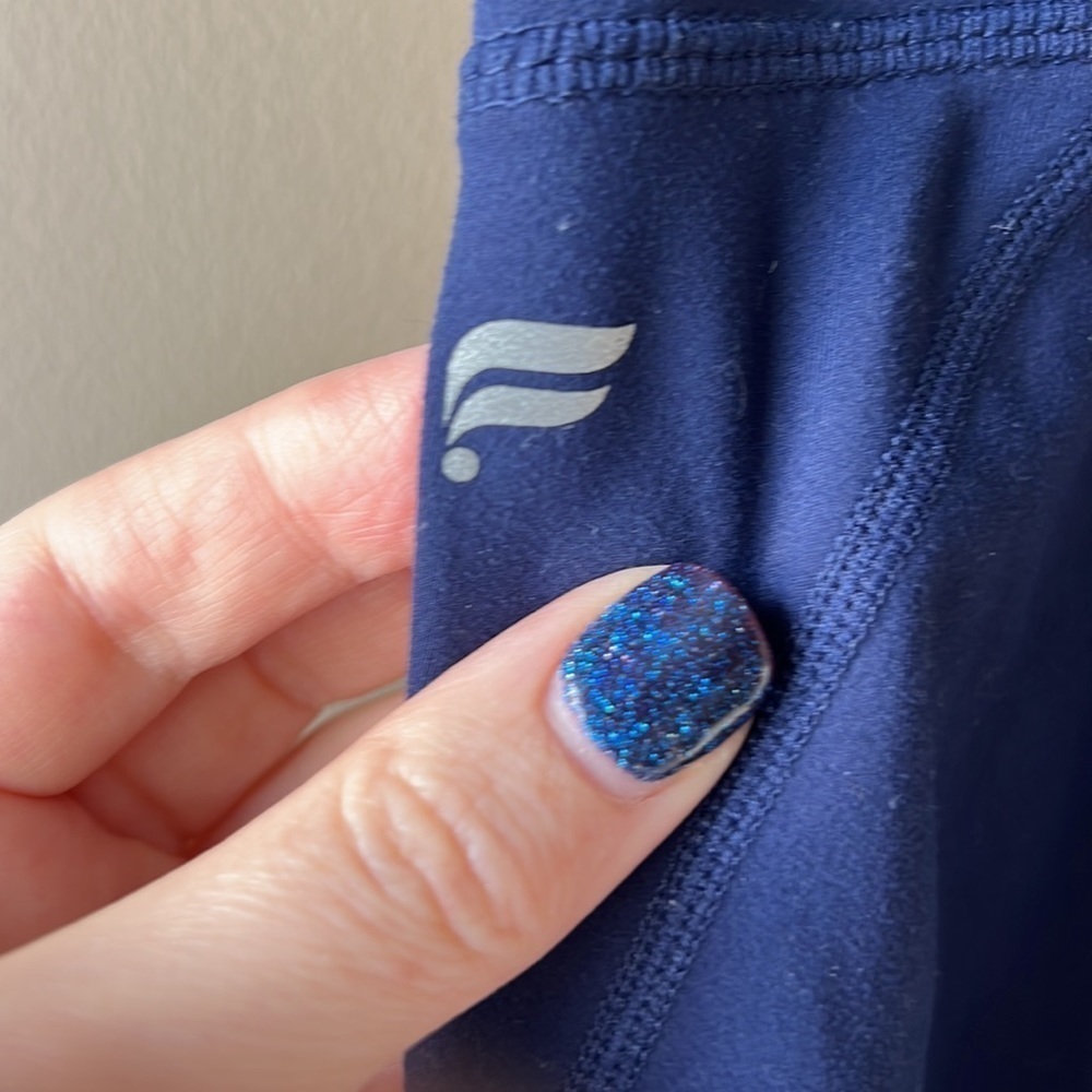 FABLETICS Navy Blue Adjustable Ruched Leggings Size Xxs